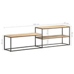 vidaXL Meuble TV 180x30x50 cm Bois de manguier brut