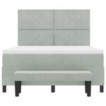 vidaXL Lit Box Spring avec Matelas & Banc Gris Clair 140x200 cm Velours
