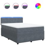 vidaXL Sommier à lattes de lit et matelas Gris foncé 140x200cm Velours