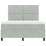 Lit à ressorts vidaXL avec matelas Gris clair 140x200 cm Velours