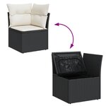vidaXL Salon de jardin 12 Pièces avec coussins noir résine tressée