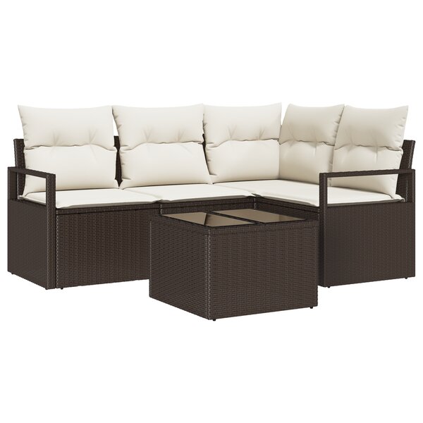 vidaXL Ensemble de canapé de jardin 4 pièces avec coussins gris en poly rotin