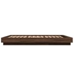 vidaXL Cadre de lit avec lumières LED chêne marron 120x190 cm