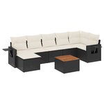 vidaXL Salon de jardin 8 Pièces avec coussins noir résine tressée