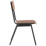vidaXL Chaises à manger lot de 2 marron contreplaqué solide et acier