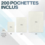 ACROPAQ Plastifieuse A3 - Avec 200 pochettes de plastification  Arrondisseur de coins  Coupe-papier  Moins 75  d'énergie