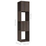 vidaXL Armoire rotative Gris chêne 34 5x34 5x75 5 cm bois d'ingénierie