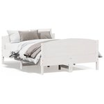 vidaXL Cadre de lit sans matelas blanc 140x200 cm bois de pin massif