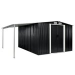 Vidaxl abri de jardin à portes coulissantes anthracite 386x312x178 cm