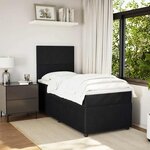 vidaXL Sommier à lattes de lit avec matelas Noir 90x190 cm Velours
