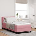 vidaXL Lit à ressort avec matelas Rose 90x200 cm Velours