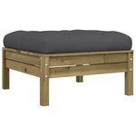vidaXL Salon de jardin 4 Pièces avec coussins bois de pin imprégné