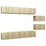 vidaXL Meubles TV 8 Pièces Chêne sonoma Bois d'ingénierie