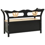 vidaXL Banc Noir 107x45x75 5 cm Bois de sapin solide