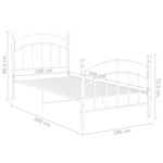 vidaXL Cadre de lit sans matelas blanc métal 100x200 cm