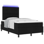 vidaXL Lit box spring avec matelas & LED Noir 120x190 cm Tissu