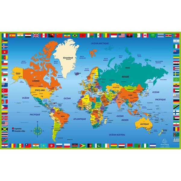 Sous-main Rigide Pvc Monde - 37 5x57 5 Cm - Visuel - X 10 - Exacompta