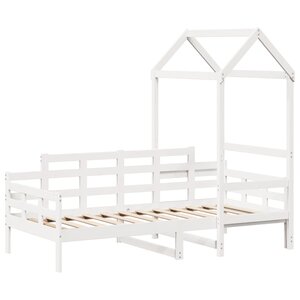 vidaXL Lit de jour avec toit blanc 90x200 cm bois de pin massif