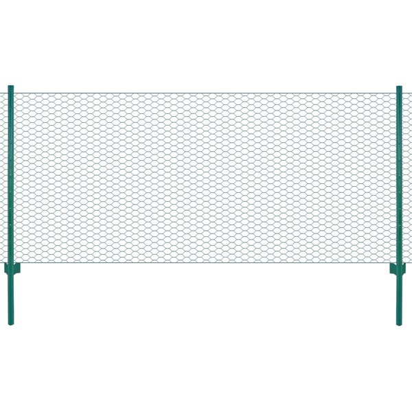 vidaXL Clôture en grillage métallique avec poteaux Acier 25x0 75m Vert