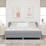 Lit à Sommier vidaXL avec Matelas Gris Clair 180x200 cm Tissu