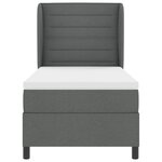 Lit Box Spring avec Matelas Gris Foncé 90x200 cm Tissu