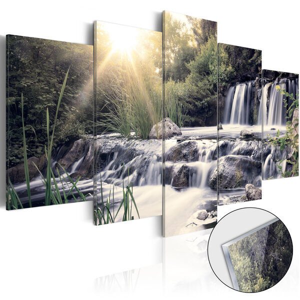 Tableau sur verre acrylique - waterfall of dreams [glass] l x h en cm 100x50
