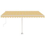 vidaXL Auvent automatique capteur de vent LED 450x350cm Jaune et blanc