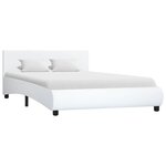 vidaXL Cadre de lit Blanc Similicuir 140x200 cm
