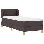 vidaXL Lit à sommier avec matelas - Marron foncé  80x200 cm  Tissu