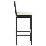 vidaXL Ensemble de bar d'extérieur 7 Pièces coussins Résine tressée Noir