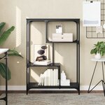vidaXL Bibliothèque noir 81x36x115 cm bois d'ingénierie et acier