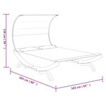 vidaXL Lit repos avec auvent 165x203x126 cm Bois courbé massif Crème