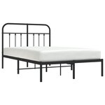 vidaXL Cadre de lit métal sans matelas avec tête de lit noir 120x190cm