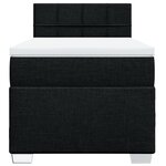 vidaXL Sommier à lattes de lit avec matelas Noir 90x200 cm Tissu