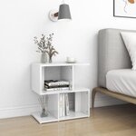 vidaXL Tables de chevet 2 Pièces blanc brillant bois d'ingénierie