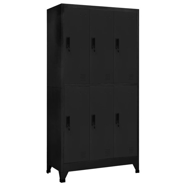 vidaXL Armoire à casiers Noir 90x45x180 cm Acier