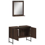 vidaXL Ensemble d'armoires de salle de bain 2 Pièces chêne marron