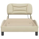 vidaXL Cadre de lit avec lumières LED crème 80x200 cm tissu