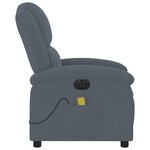 vidaXL Fauteuil inclinable de massage électrique gris foncé velours