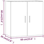 vidaXL Armoire murale Blanc 60x30x60 cm Bois d'ingénierie