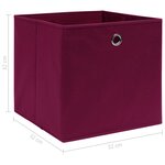 vidaXL Boîtes de rangement 4 Pièces Rouge foncé 32x32x32 cm Tissu