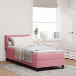 vidaXL Lit à Sommier avec Matelas Rose 80x200 cm Velours
