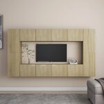 vidaXL Ensemble de meubles TV 8 Pièces Chêne sonoma Bois d'ingénierie
