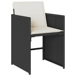 vidaXL Ensemble à manger de jardin coussins 7Pièces Noir Résine tressée