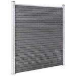 vidaXL Ensemble de clôture WPC 5 Carré + 1 Incliné 965 x 186 cm Gris