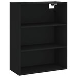vidaXL Buffet haut Noir 69 5x34x180 cm Bois d'ingénierie