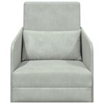 vidaXL Canapé-lit au sol 2 en 1 Gris clair 65x80x83 cm Velours