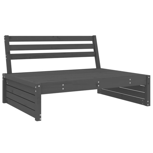 vidaXL Canapé central de jardin gris 120x80 cm bois de pin massif