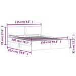 vidaXL Cadre de lit avec tête de lit chêne fumé 150x200 cm