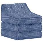vidaXL Pouf modulaire Indigo Tissu